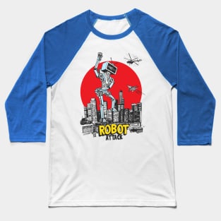 Robot Attack Baseball T-Shirt